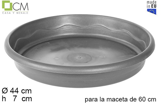 [104632] Plato maceta Elsa gris 60 cm